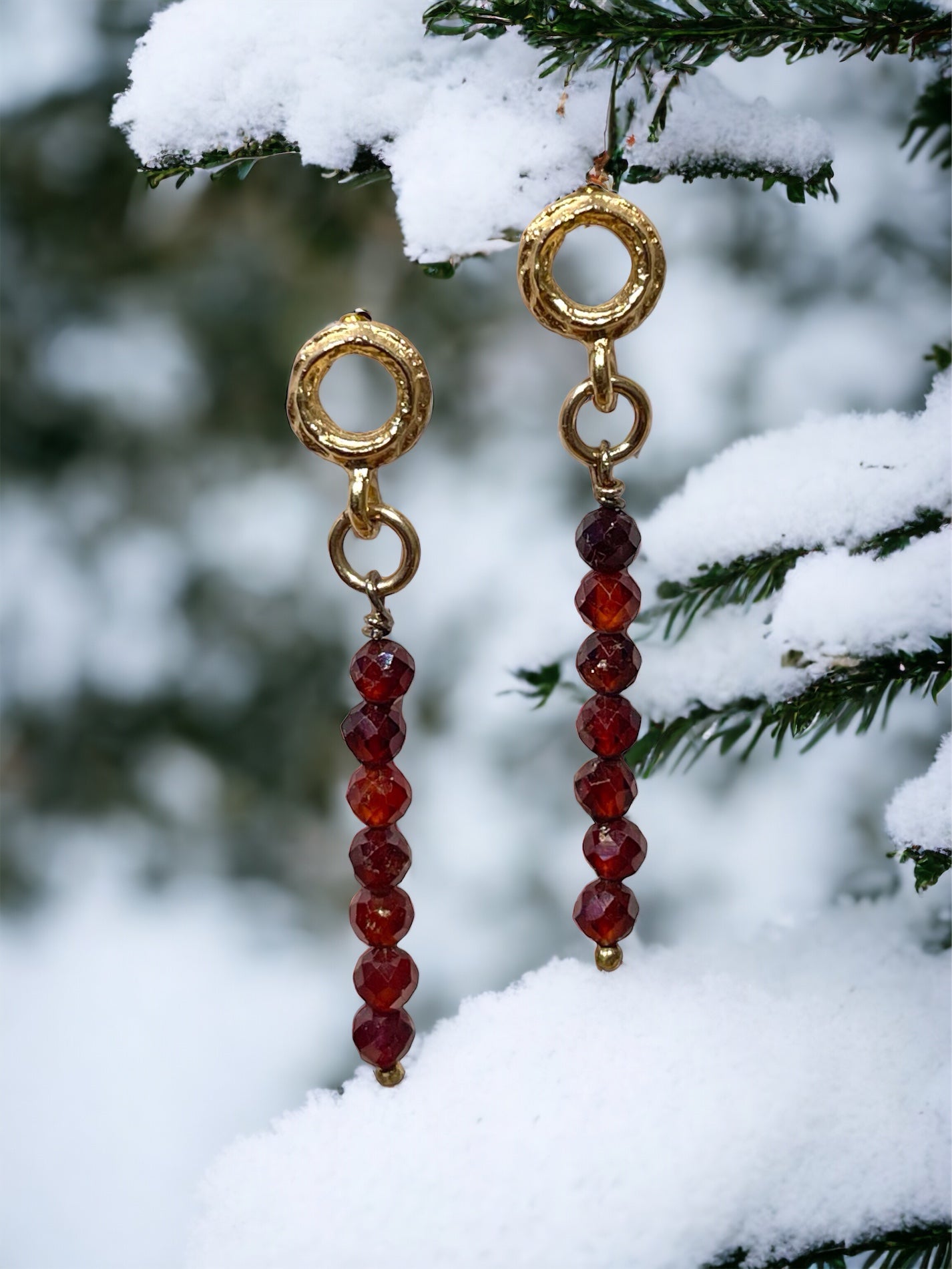 Cairn with Garnet Earring