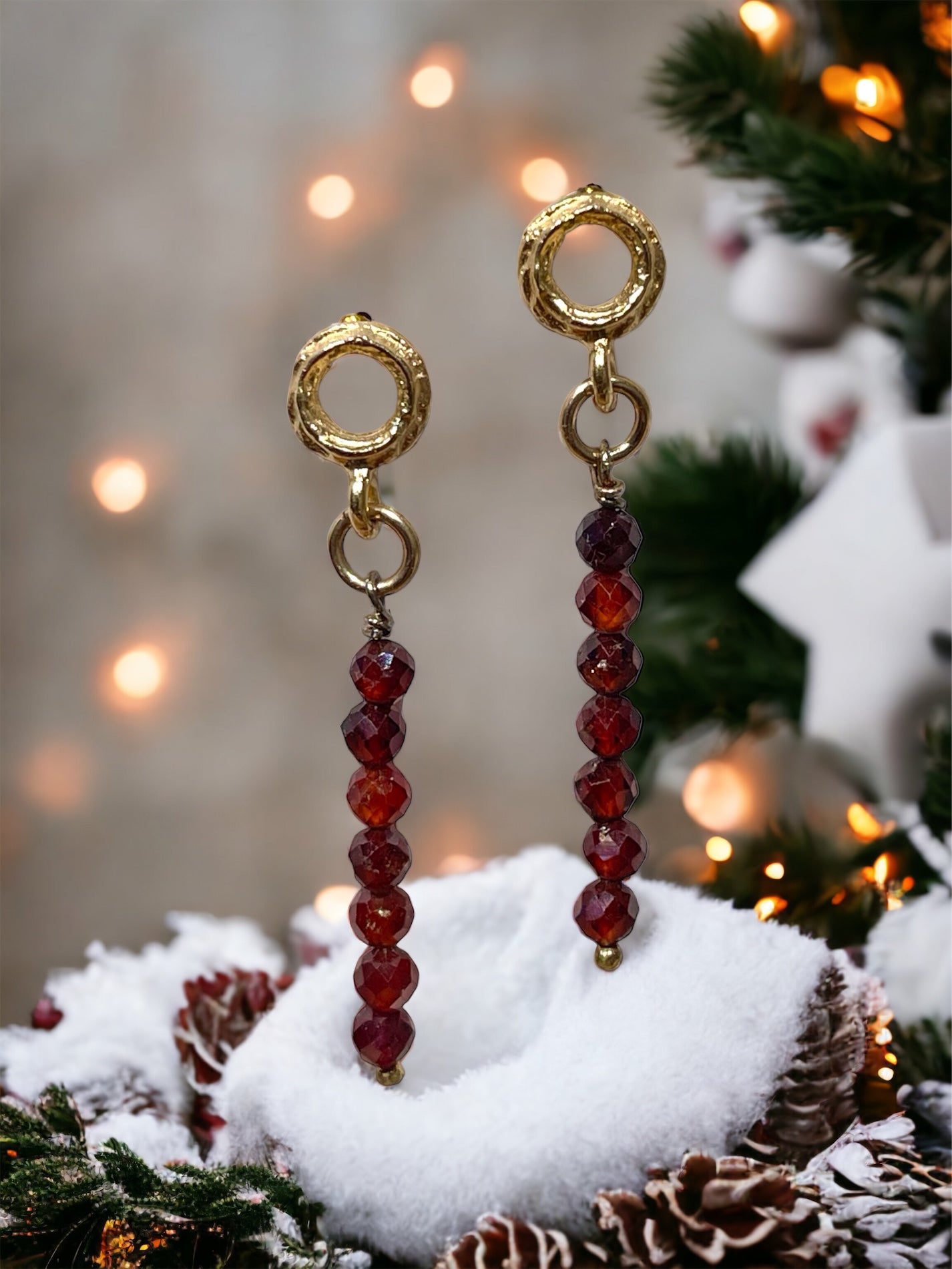 Cairn with Garnet Earring