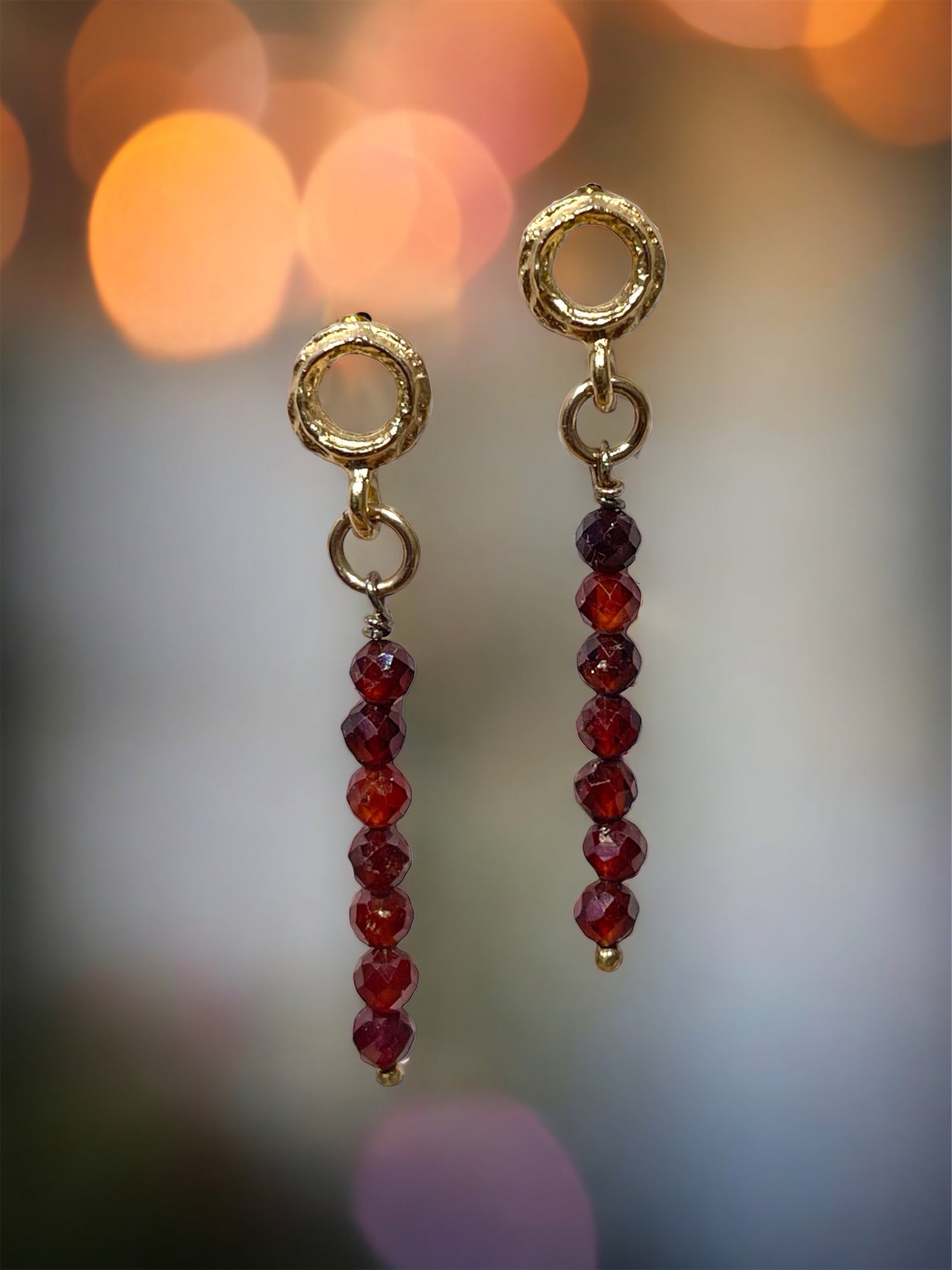 Cairn with Garnet Earring