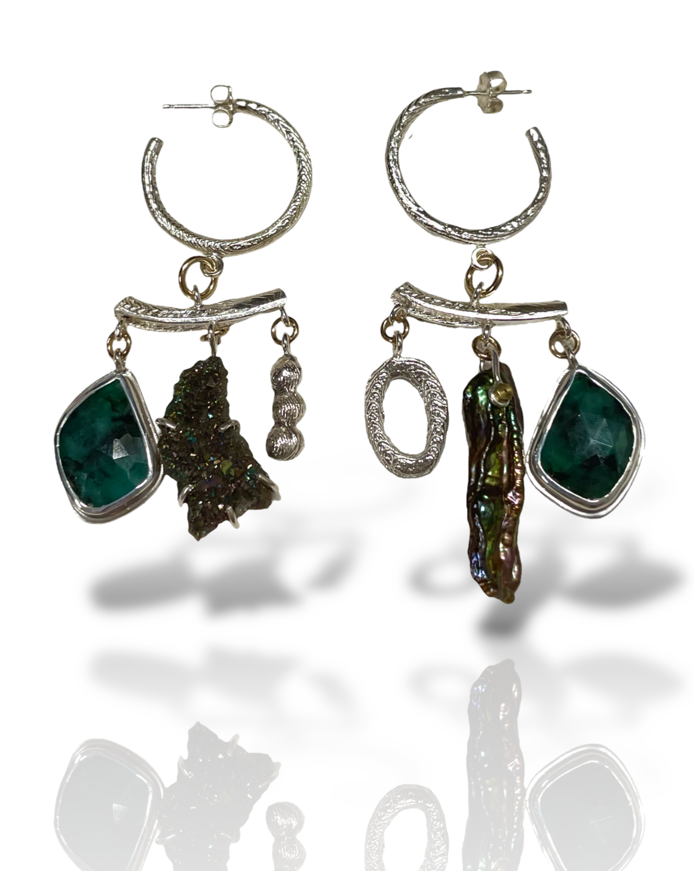 Emerald Chandelier Hoop Earrings
